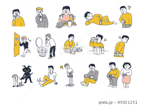 糖尿病の初期症状のイラストセット 95921251