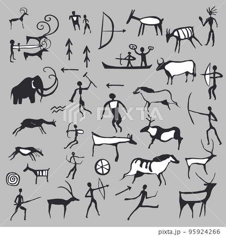 Drawings from caves, ancient arts and symbols Drawings from caves, ancient arts and symbols 95924266