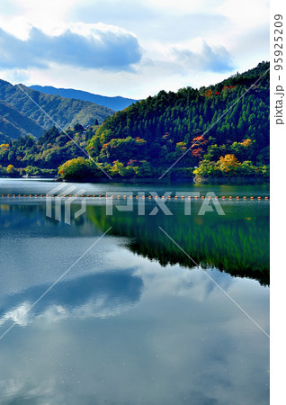 小河内ダムから多摩川及び奥多摩湖付近の紅葉の風景 小河内ダムから多摩川及び奥多摩湖付近の紅葉の風景 95925209