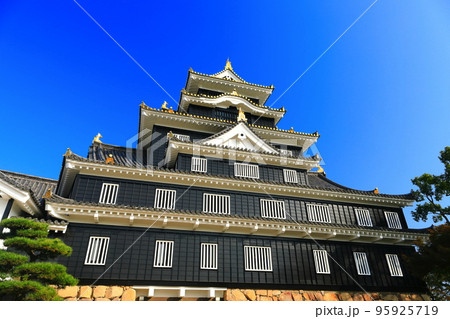 【岡山県】大改修後の岡山城（令和の大改修） 95925719