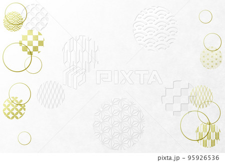 和柄の背景素材　空押し・箔押し風 95926536