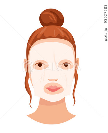 Face skin care. Facial cleaning procedure. Girl cares about her face. Skin care routine, simple woman face facial procedures banner 95927585