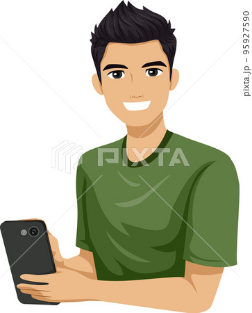 Guy South Eastern Asian Mobile Phone Illustration Guy South Eastern Asian Mobile Phone Illustration 95927590