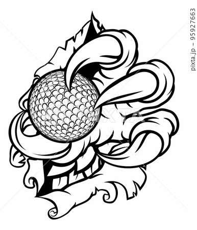 Tearing Ripping Claw Talons Holding Golf Ball 95927663