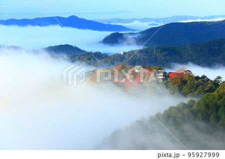 【岡山県】天空の城　紅葉の備中松山城 95927999