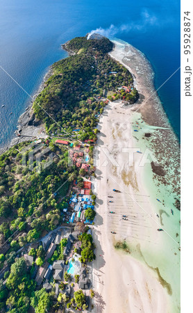 Aerial view of Laem Tong Beach or Laemtong bay in koh Phi Phi, Krabi, Thailand 95928874