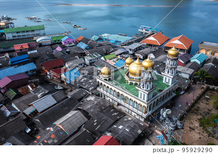 Aerial view of Ko Panyi or Koh Panyee muslim fishing village in Phang Nga Province, Thailand Aerial view of Ko Panyi or Koh Panyee muslim fishing village in Phang Nga Province, Thailand 95929290