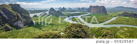 Aerial view of Phang Nga bay, Thailand Aerial view of Phang Nga bay, Thailand 95929587