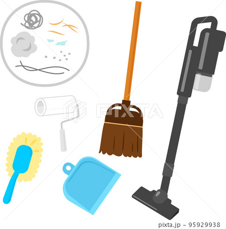 埃や毛を掃除する道具のイラストセット 95929938