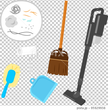 埃や毛を掃除する道具のイラストセット 95929938
