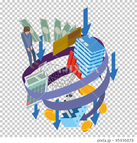 Deflation spiral image illustration Deflation spiral image illustration 95930878