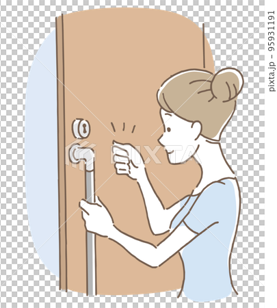 Woman knocking (light blue) Woman knocking (light blue) 95931191