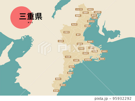 地図（地名入り）-三重県