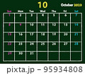 2023年10月黒板カレンダー 95934808