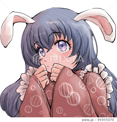 うさぎ耳の着物メイド風女の子 95935070