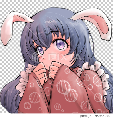 うさぎ耳の着物メイド風女の子 95935070