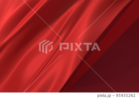 光沢のある無地の赤色生地3Dのイラスト素材 [95935262] - PIXTA
