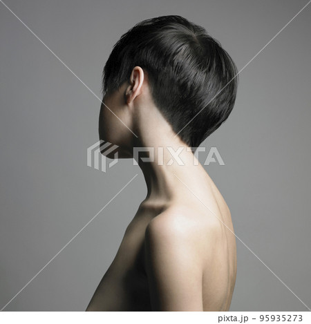 beautiful stylish girl with trendy modern hairstyle beautiful stylish girl with trendy modern hairstyle 95935273