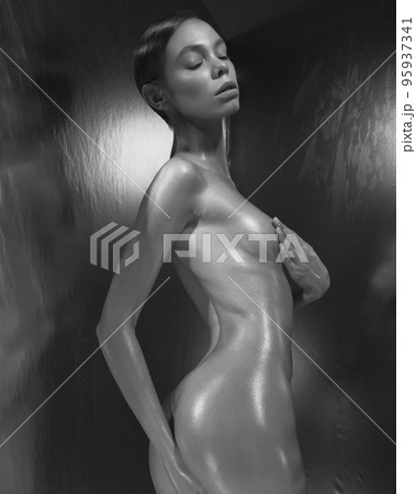 Fashion portrait of elegant woman with perfect body. Fashion portrait of elegant woman with perfect body. 95937341
