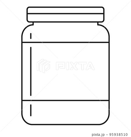 Butter jar icon. Outline illustration of butter jar vector icon for web design isolated on white background Butter jar icon. Outline illustration of butter jar vector icon for web design isolated on white background 95938510