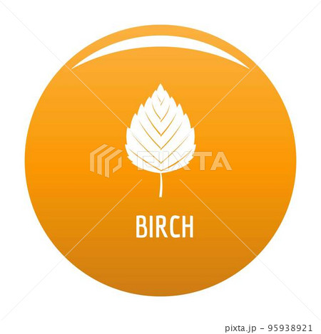 Birch leaf icon. Simple illustration of birch leaf vector icon for any design orange 95938921