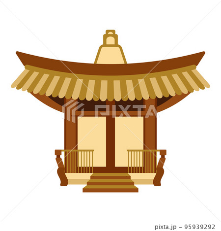 Asian Chinese gazebo, traditional oriental gazebo. Illustration, icon, vector 95939292