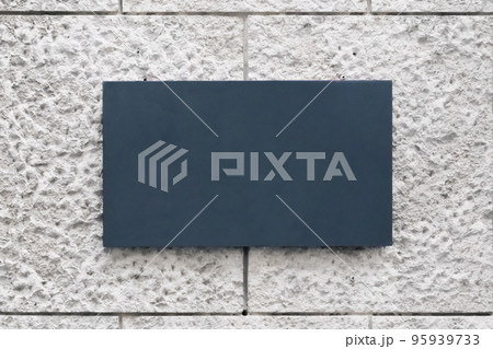 Blank store signage sign design mockup. Clear shop template. Street hanging mounted on the wall. Signboard for logo presentation. 95939733