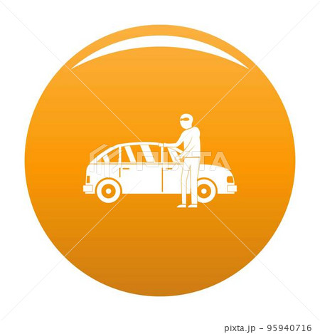 Hijacker icon. Simple illustration of hijacker vector icon for any design orange 95940716
