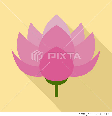 Lotus flower icon. Flat illustration of lotus flower vector icon for web design 95940717