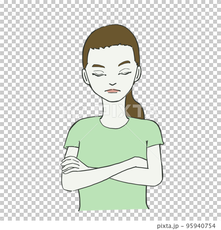 腕を組んで考え込む女性 95940754