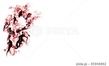 Real dramatic red smoke fog effect left and product typo middle right 95940892