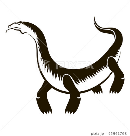 Animal Varanus Icon Isolated on White Background. Komodo Dragon Monster 95941768