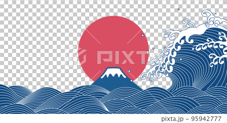 Large waves and sunrise Background material 95942777