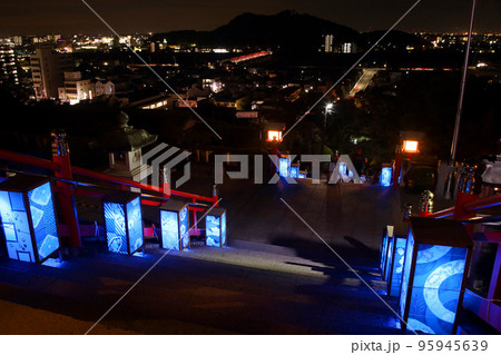 足利市　足利織姫神社の参道と行灯（日本夜景遺産） 95945639