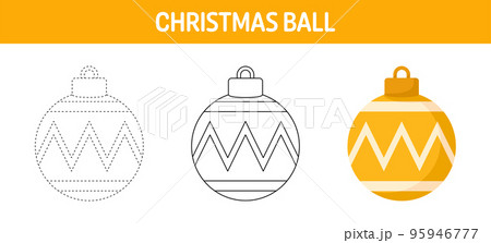 Christmas Ball Tracing And Coloring Worksheet...のイラスト素材 [95946777] - PIXTA