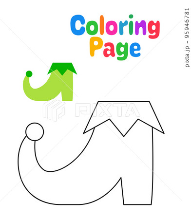 Coloring page with Elf shoe for kids 95946781