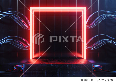 3d rendering empty sci fi podium for product display. 3d rendering empty sci fi podium for product display. 95947970