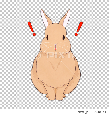 Brown rabbit expression (surprised) - Stock Illustration [95948141] - PIXTA