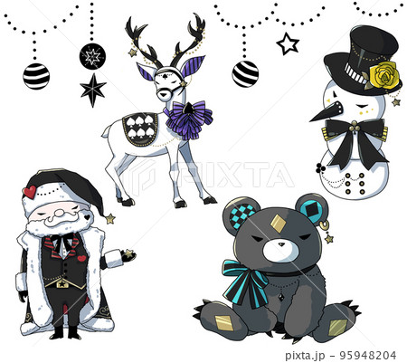 【ゴシック風】クリスマスキャラクターセット 95948204