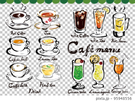 Hand drawn illustration set of soft drinks 95948556