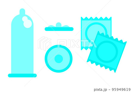 性病感染防止や避妊する為に使用するコンドームのイラスト 95949619