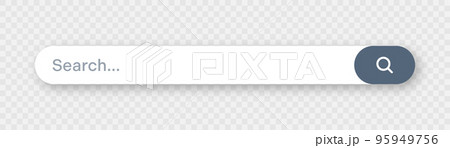Search bar with round corners. Internet browser engine with search box, address bar and text field. UI design, website interface element with web icons and push button. Vector illustration Search bar with round corners. Internet browser engine with search box, address bar and text field. UI design, website interface element with web icons and push button. Vector illustration 95949756