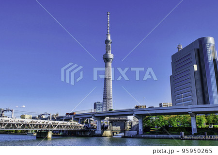 東京スカイツリー　隅田川　すみだリバーウォーク付近の風景 95950265