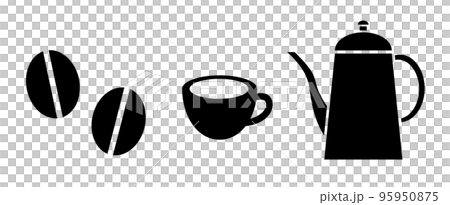 カフェイメージシルエットイラスト 95950875