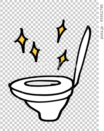 乾淨的廁所的西式馬桶座插圖素材 95952790
