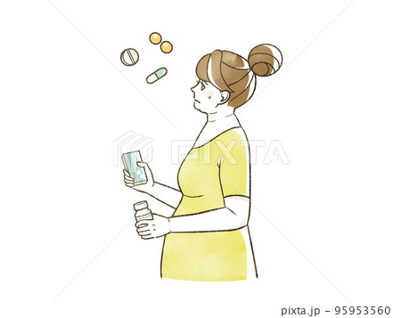 薬やサプリメントのことで困っている肥満女性 95953560