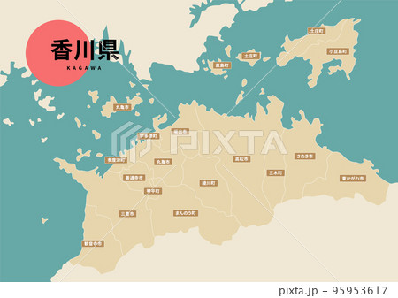 地図（地名入り）-香川県