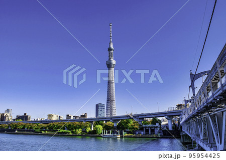 東京スカイツリー　隅田川　すみだリバーウォーク付近の風景 95954425