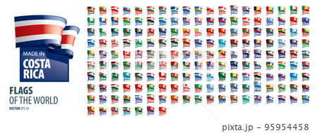A set of vector icons with flags of countries...のイラスト素材 [95954458] - PIXTA