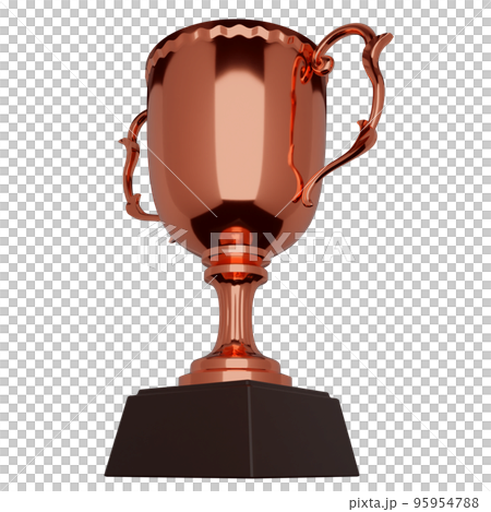銅獎杯或獎杯的真實透明 3DCG 渲染圖像 95954788
